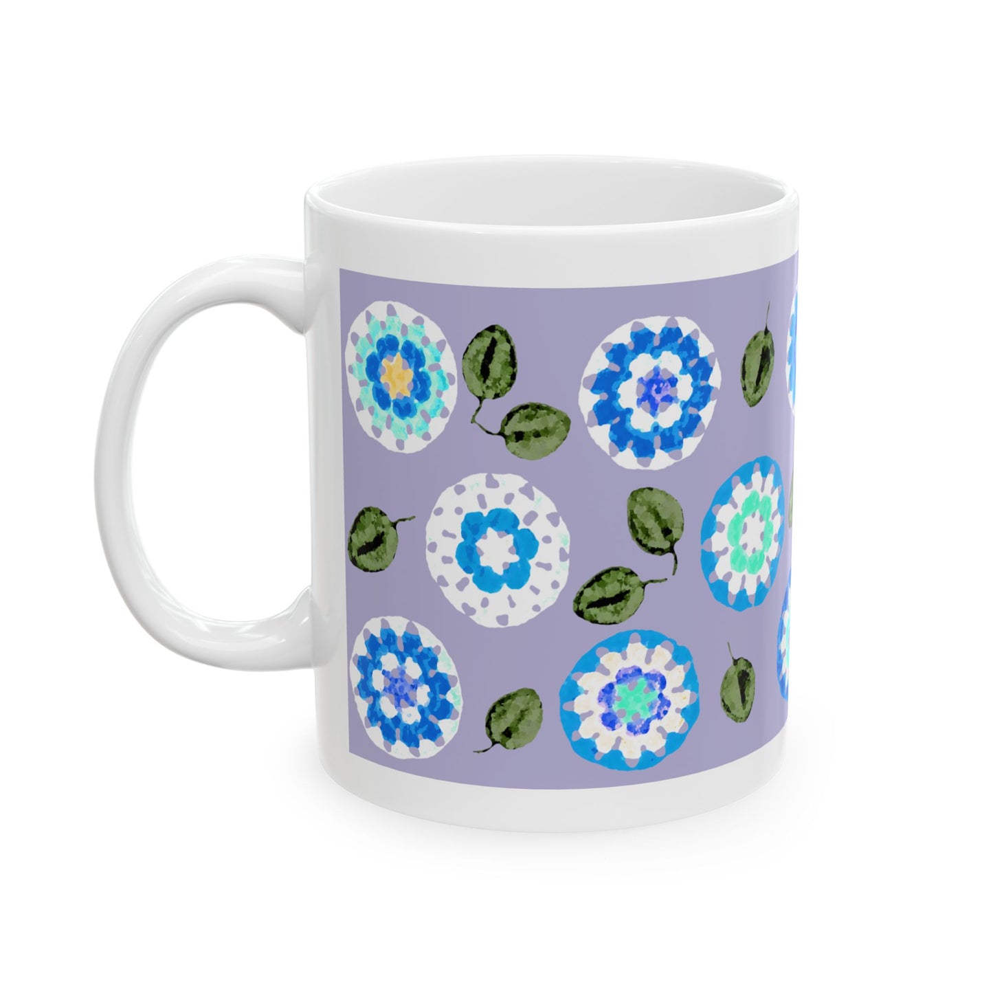 Coffee Mug Design Image--Crochet Pattern Blue Purple
