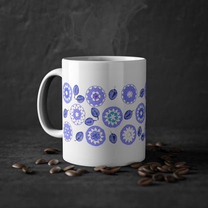 Coffee Mug Design Image--Indigo Crochet Pattern On White