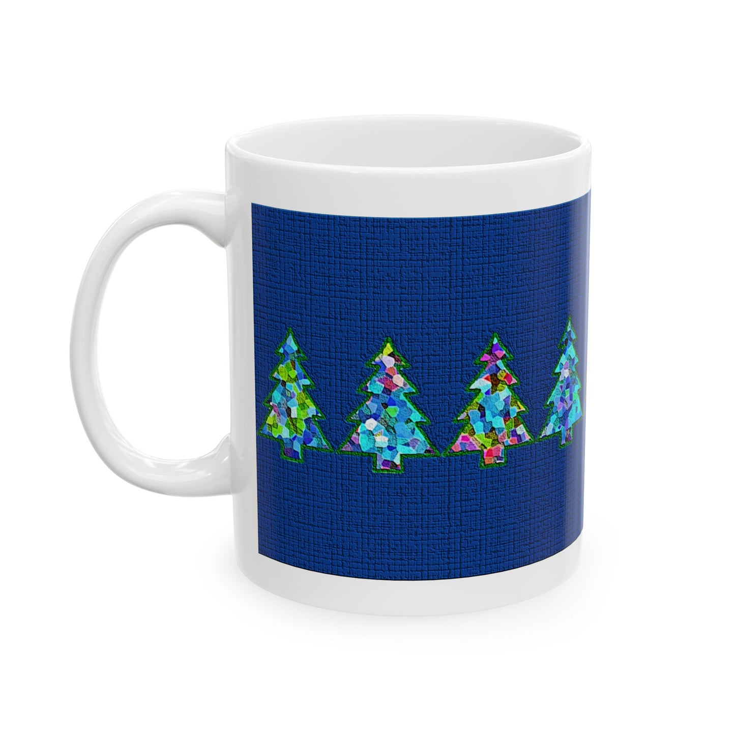 Coffee Mug Design Image--Texturerized Christmas Tree In Midnight Blue