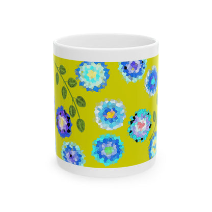 Colourful Glass Tile Pattern Coffee Mug Design Image-- Lime Green