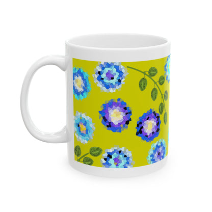 Colourful Glass Tile Pattern Coffee Mug Design Image-- Lime Green