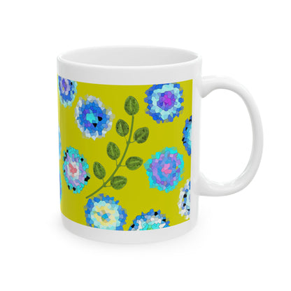 Colourful Glass Tile Pattern Coffee Mug Design Image-- Lime Green