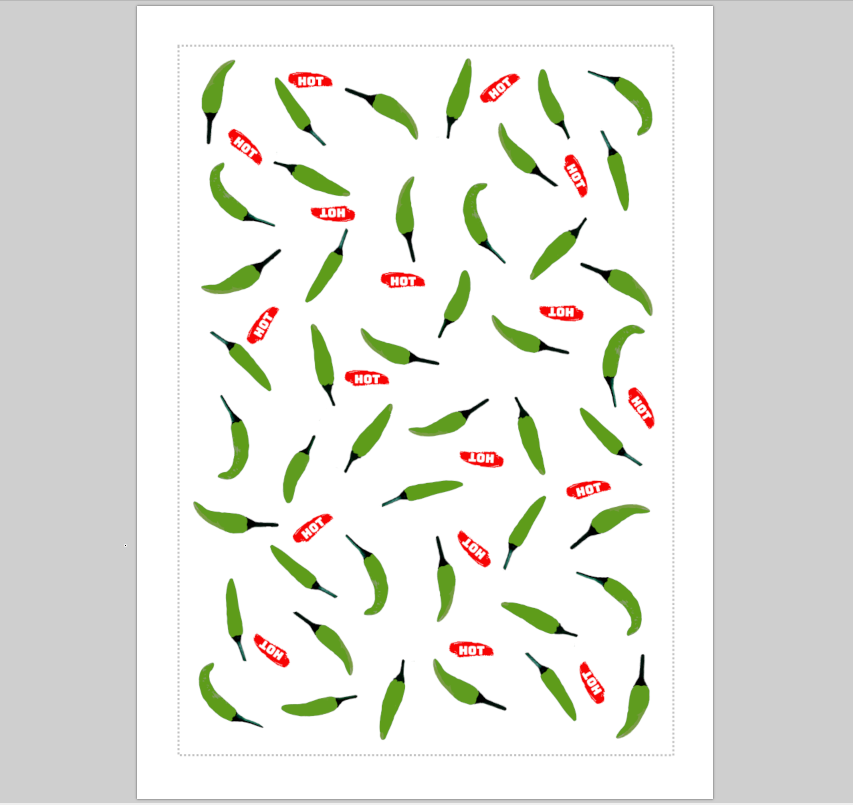 Green Chili Pepper Pattern Linen Cotton Tea Towel — White