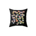 Retro Style Crochet Print Polyester Square Cushion 14" × 14", Black